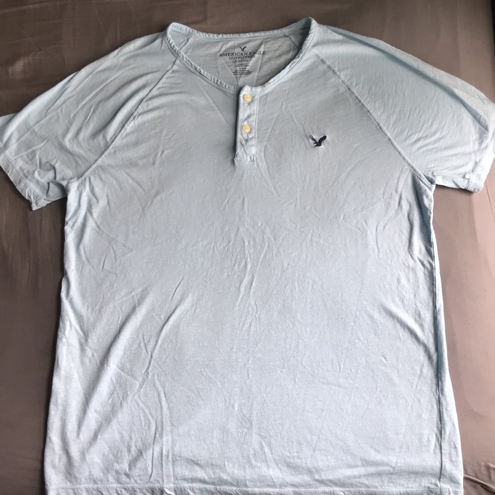 American Eagle Baby Blue Men’s Short Sleeve Shirt